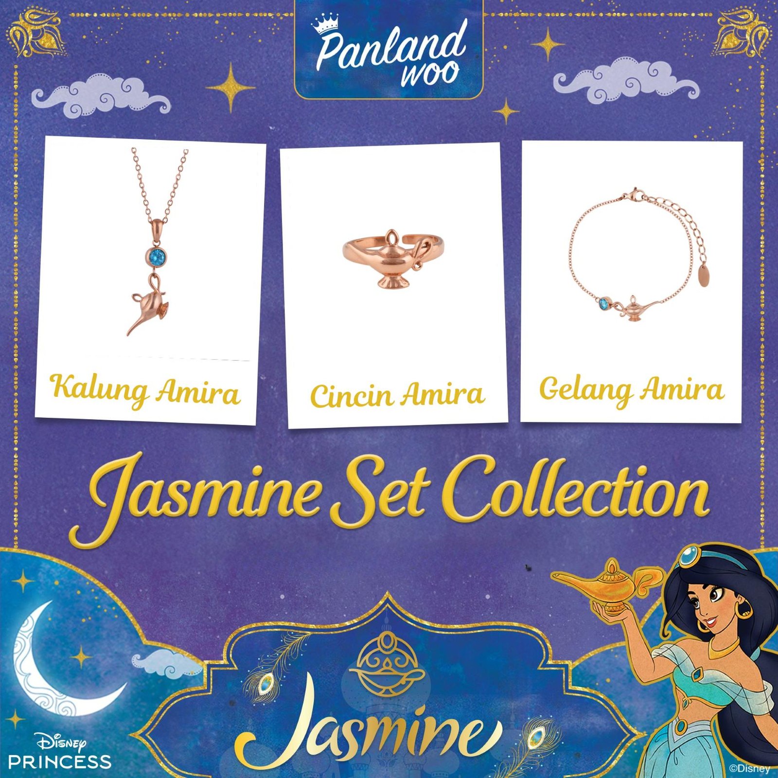 Panlandwooo - Jasmine Set Collection - Get 3 Products (Kalung + Cincin + Gelang) - Gambar 2