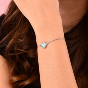 Panlandwoo - Gelang Serut Titanium Wanita Blue Vandelia Adjustable - Gambar 4