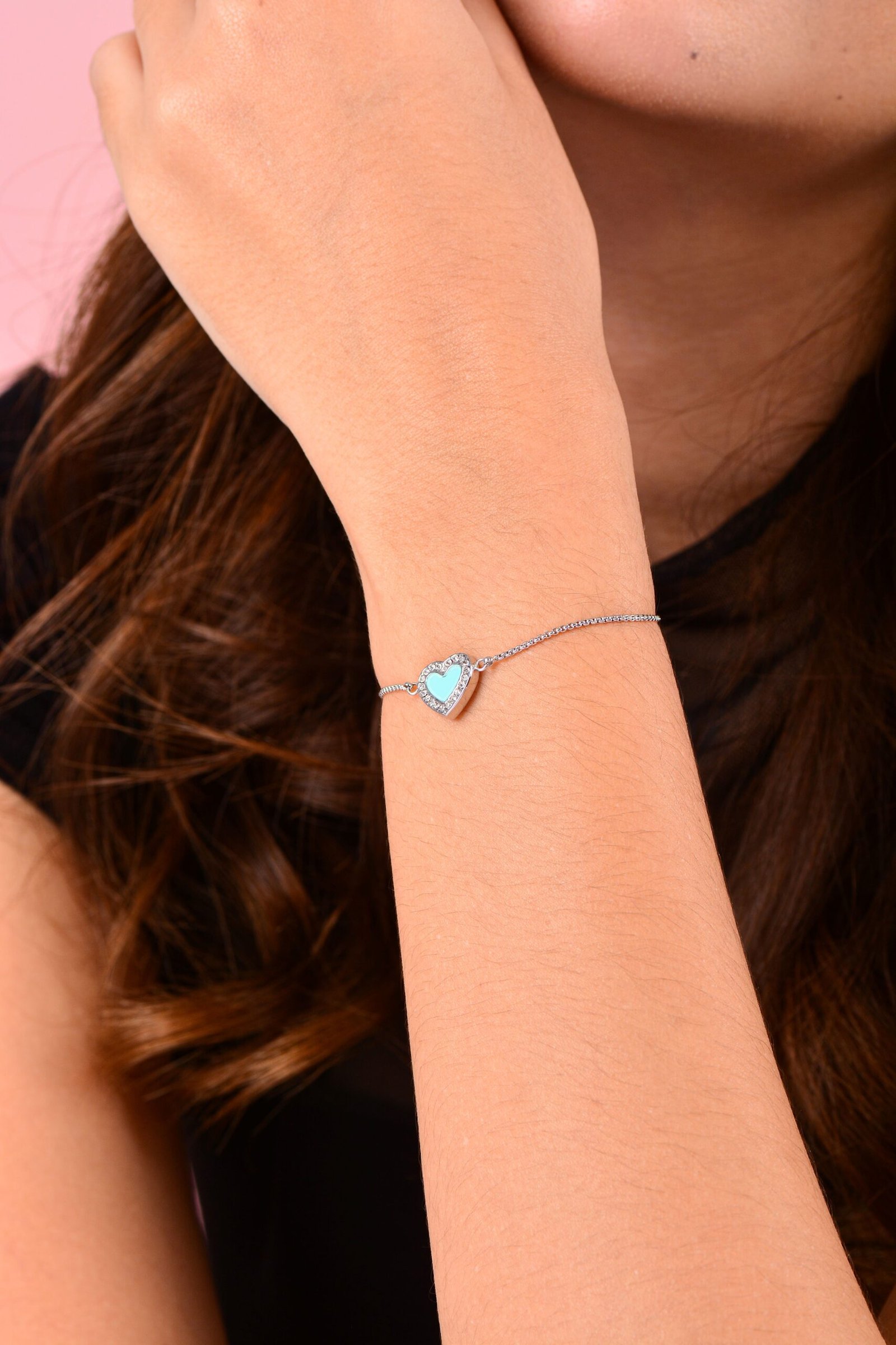 Panlandwoo - Gelang Serut Titanium Wanita Blue Vandelia Adjustable - Gambar 4