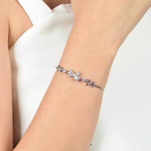 Panlandwoo - Gelang Serut Rhodium Wild Adjustable - Gambar 3