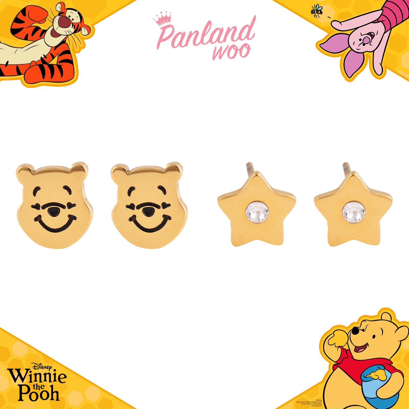 Panlandwoo Kids - Winnie The Pooh Collection - Anting Set Titanium Anak Aero