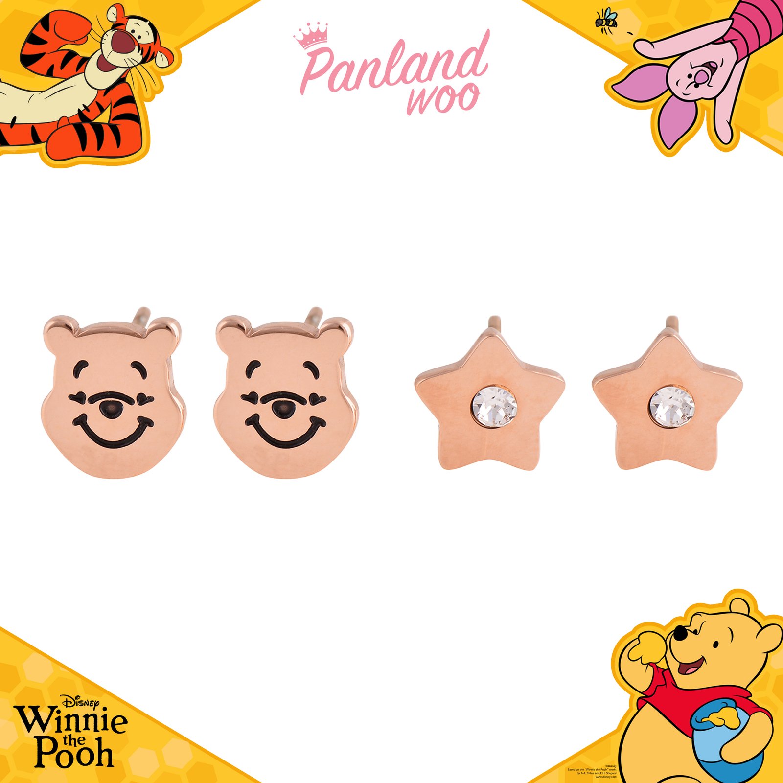 Panlandwoo Kids - Winnie The Pooh Collection - Anting Set Titanium Anak Aero - Gambar 4