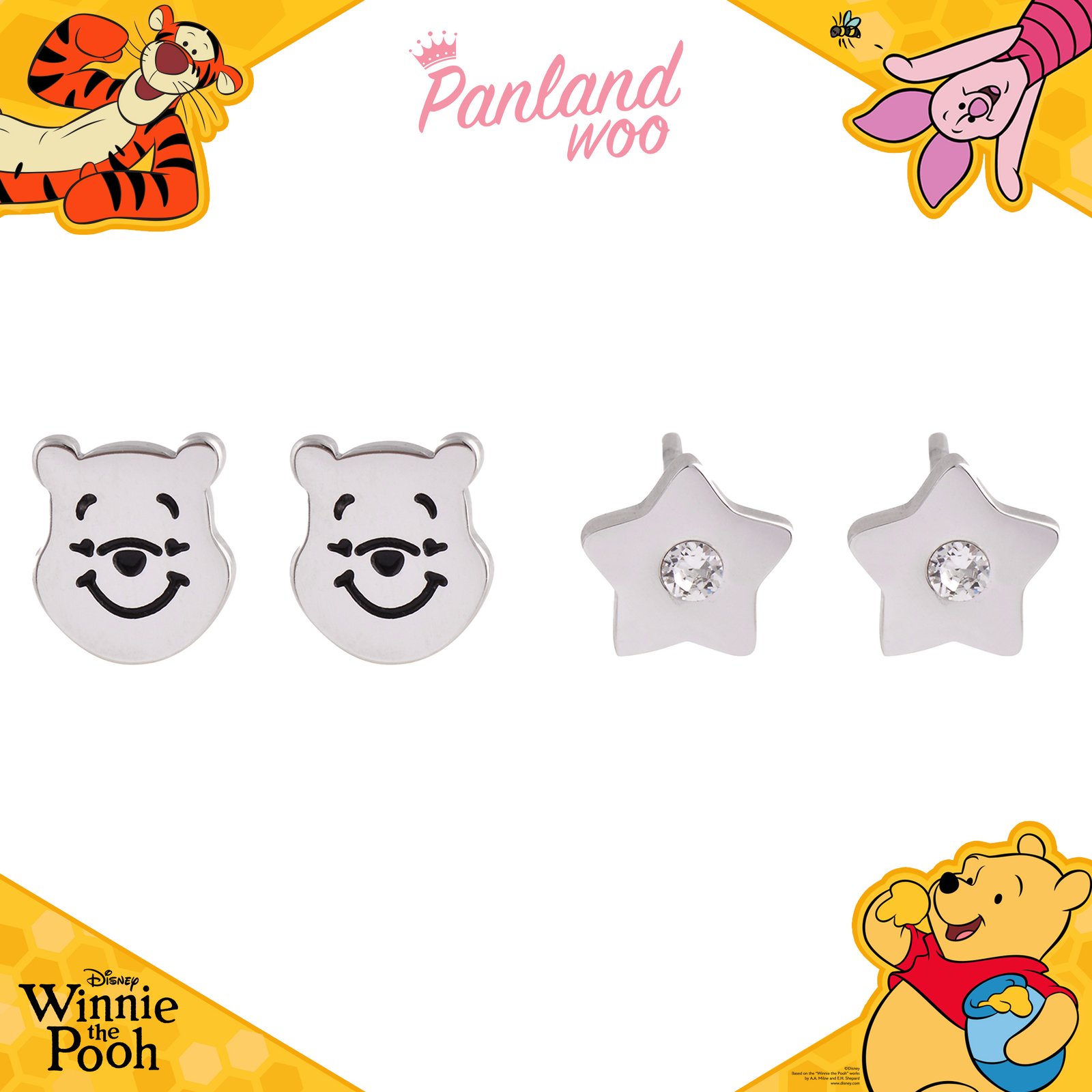 Panlandwoo Kids - Winnie The Pooh Collection - Anting Set Titanium Anak Aero - Gambar 6
