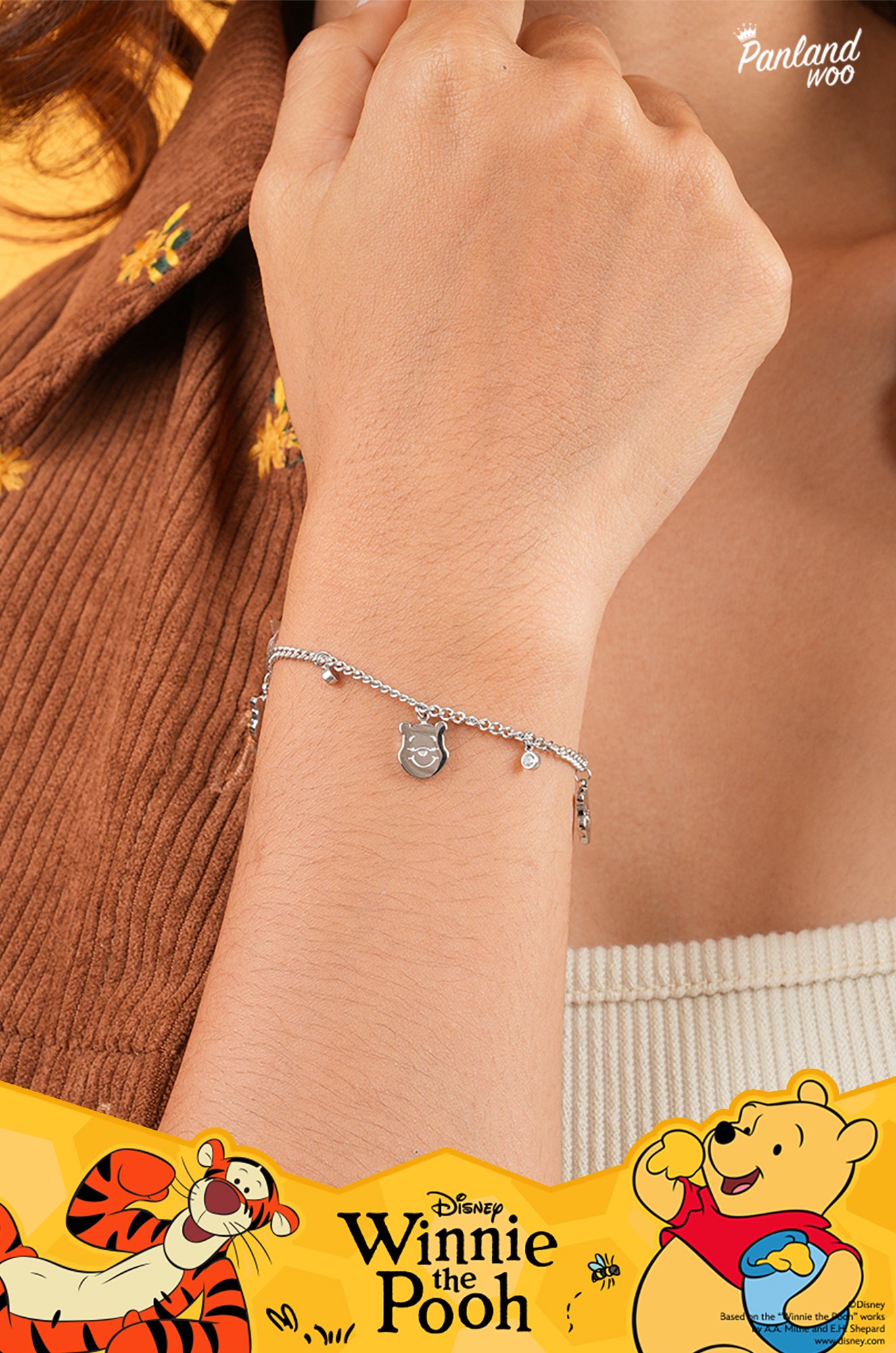 Panlandwoo - Winnie The Pooh Collection - Gelang Tangan Titanium Wanita Weron Adjustable - Gambar 3