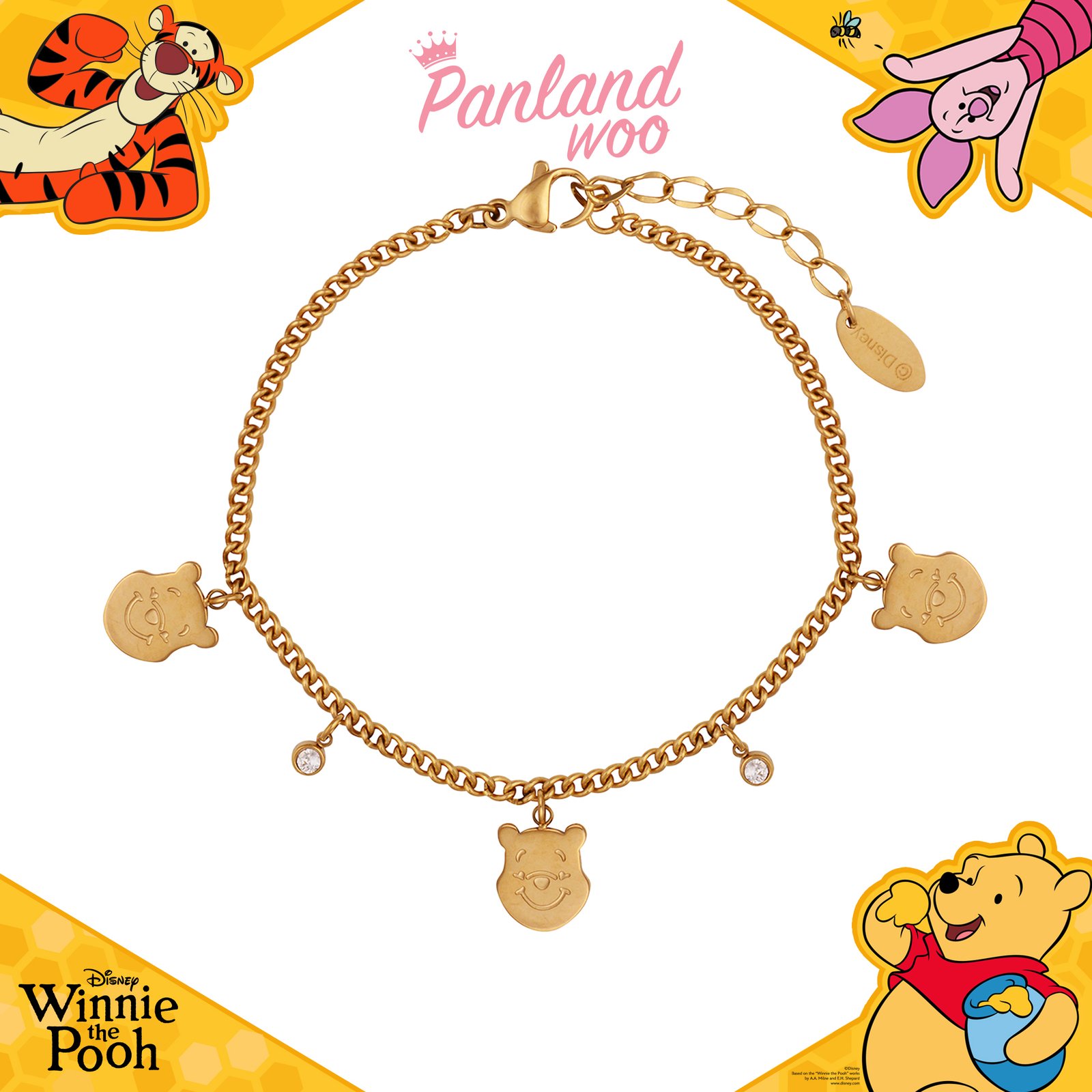 Panlandwoo - Winnie The Pooh Collection - Gelang Tangan Titanium Wanita Weron Adjustable