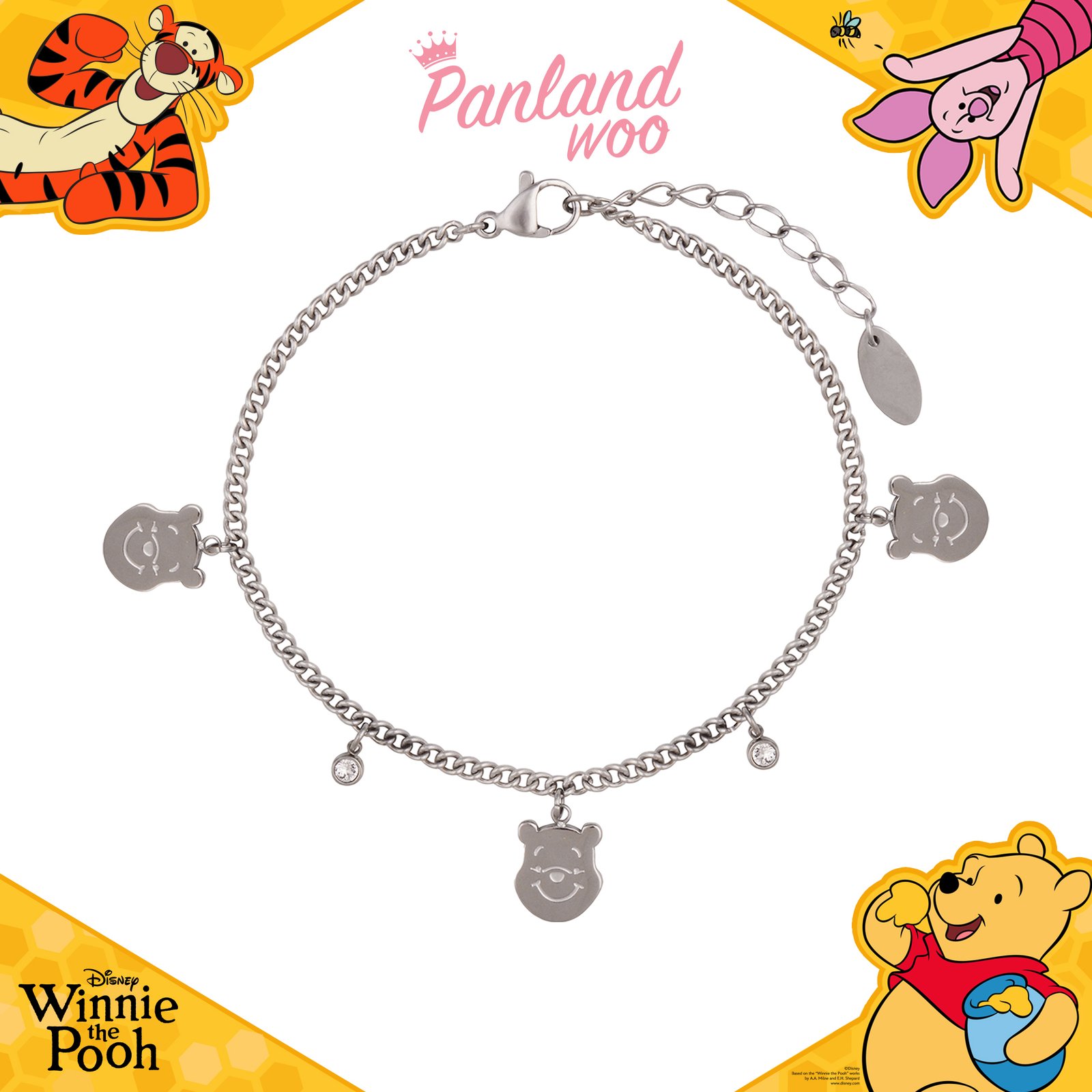 Panlandwoo - Winnie The Pooh Collection - Gelang Tangan Titanium Wanita Weron Adjustable - Gambar 4