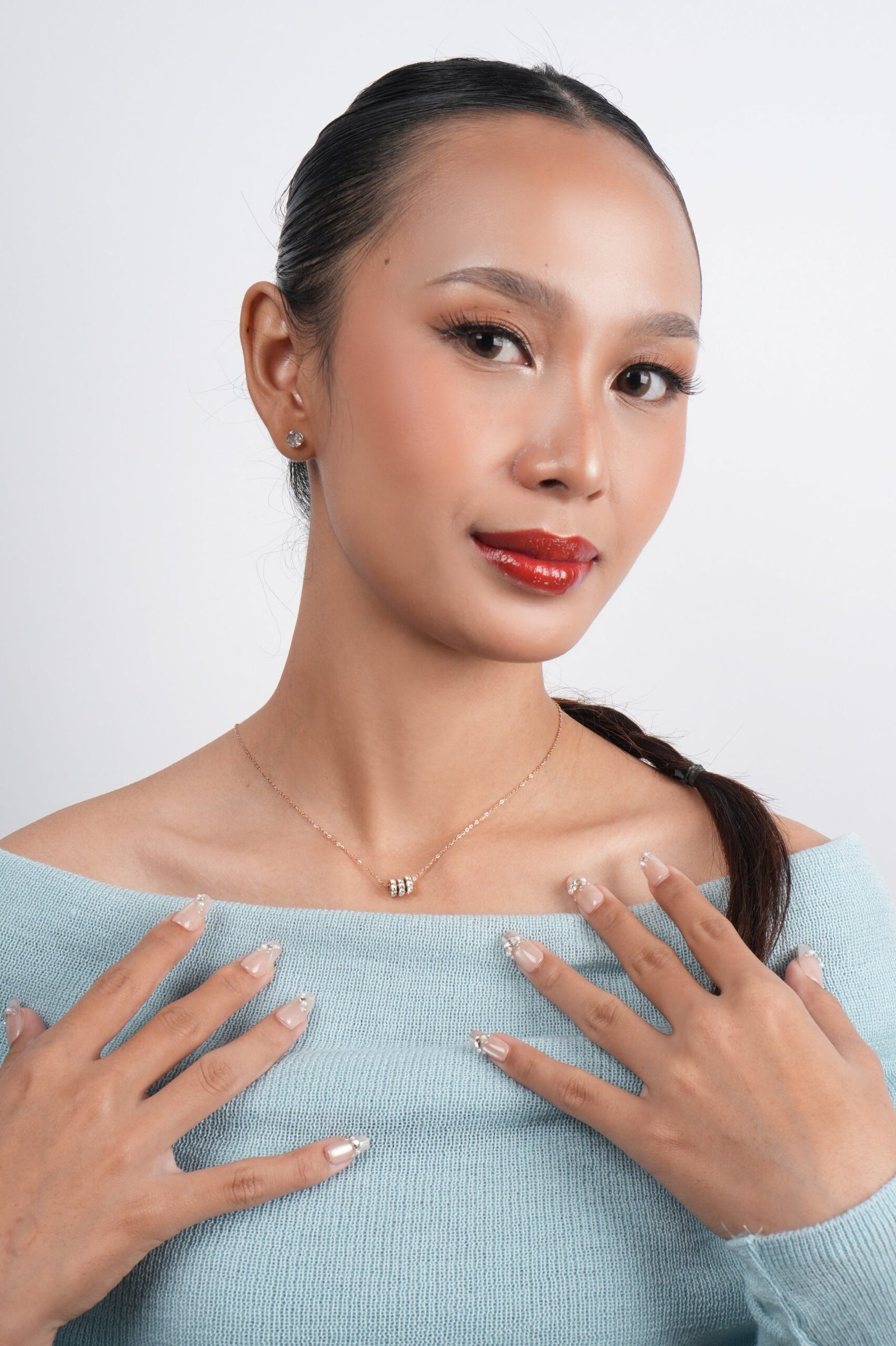 Panlandwoo - Kalung Titanium Wanita Wrenca Adjustable - Gambar 3
