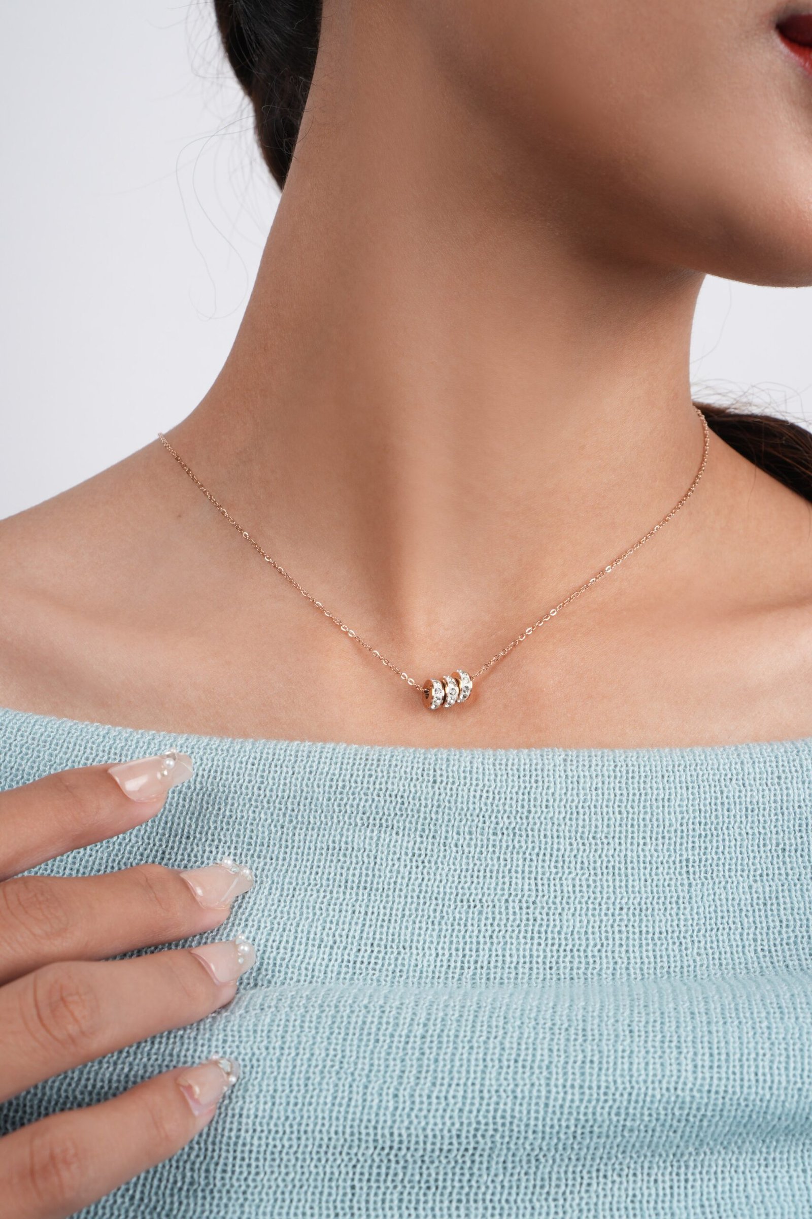 Panlandwoo - Kalung Titanium Wanita Wrenca Adjustable - Gambar 2