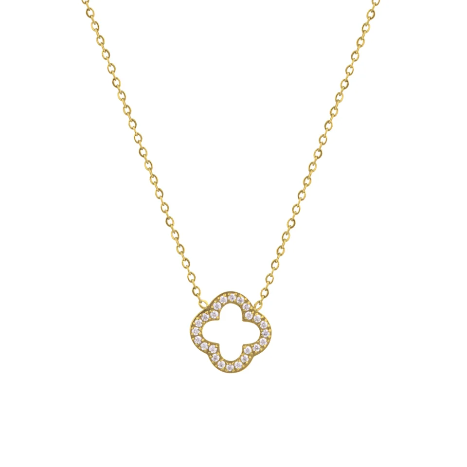 Kalung Addie Gold dengan hiasan bunga terbuka