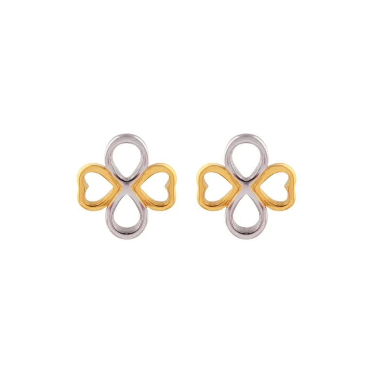 Anting Heart Infinity dengan kombinasi warna Gold dan Silver