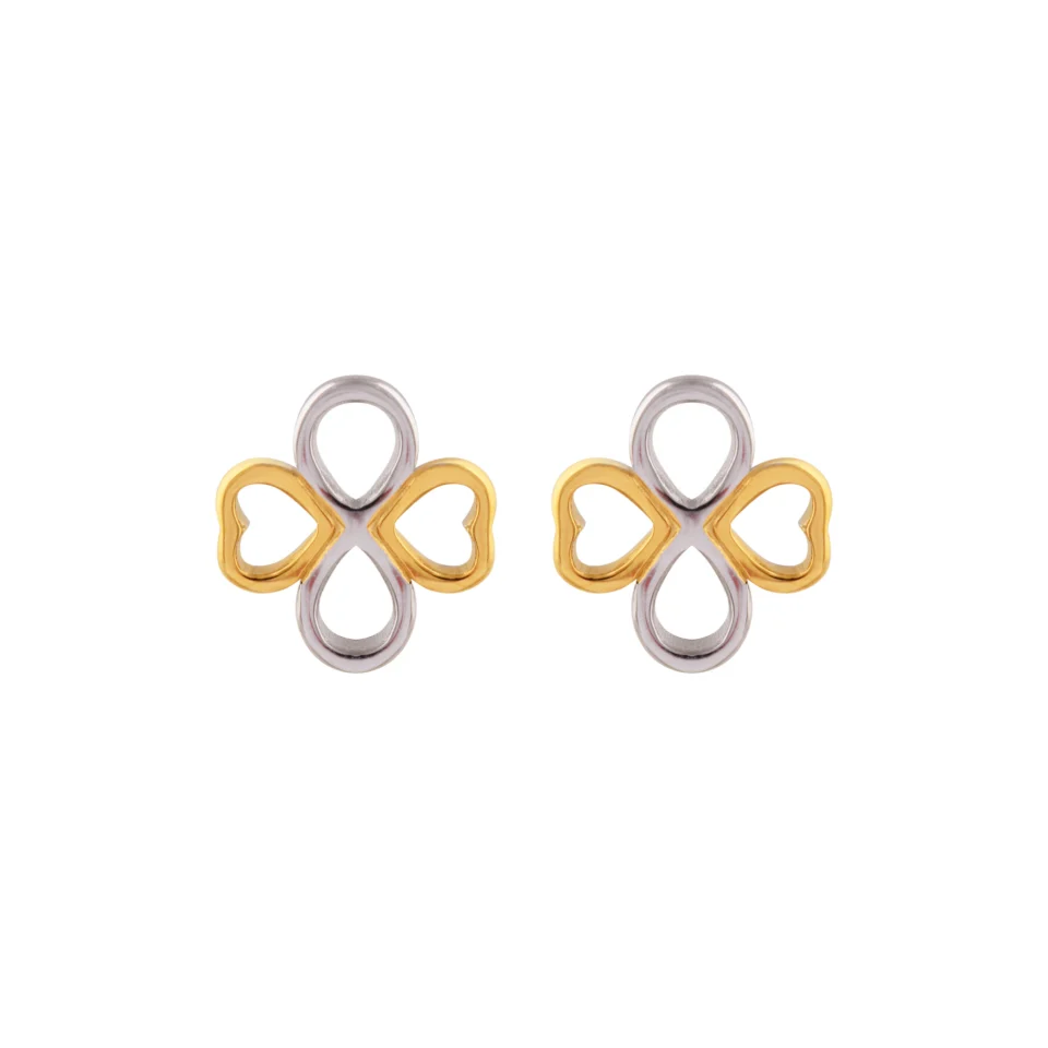 Anting Heart Infinity dengan kombinasi warna Gold dan Silver