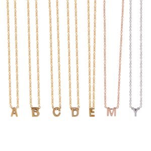 Panlandwoo - Kalung Huruf Titanium Wanita Simple Alpha - Gambar 2