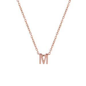 Panlandwoo - Kalung Huruf Titanium Wanita Simple Alpha - Gambar 4