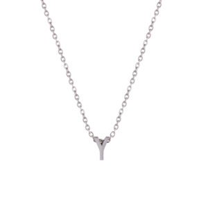 Panlandwoo - Kalung Huruf Titanium Wanita Simple Alpha - Gambar 6